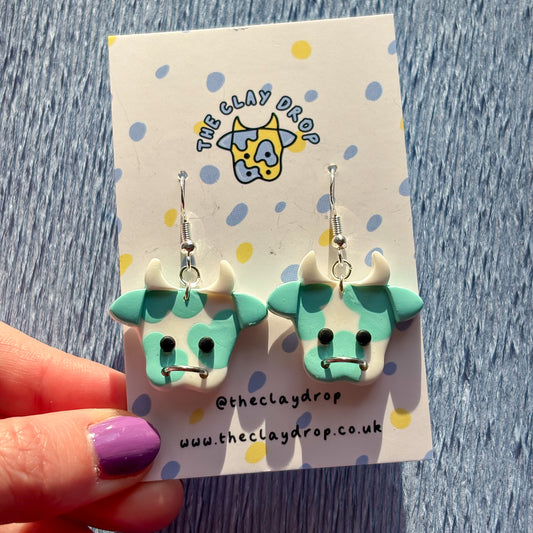 Mini Cows - White & Aqua