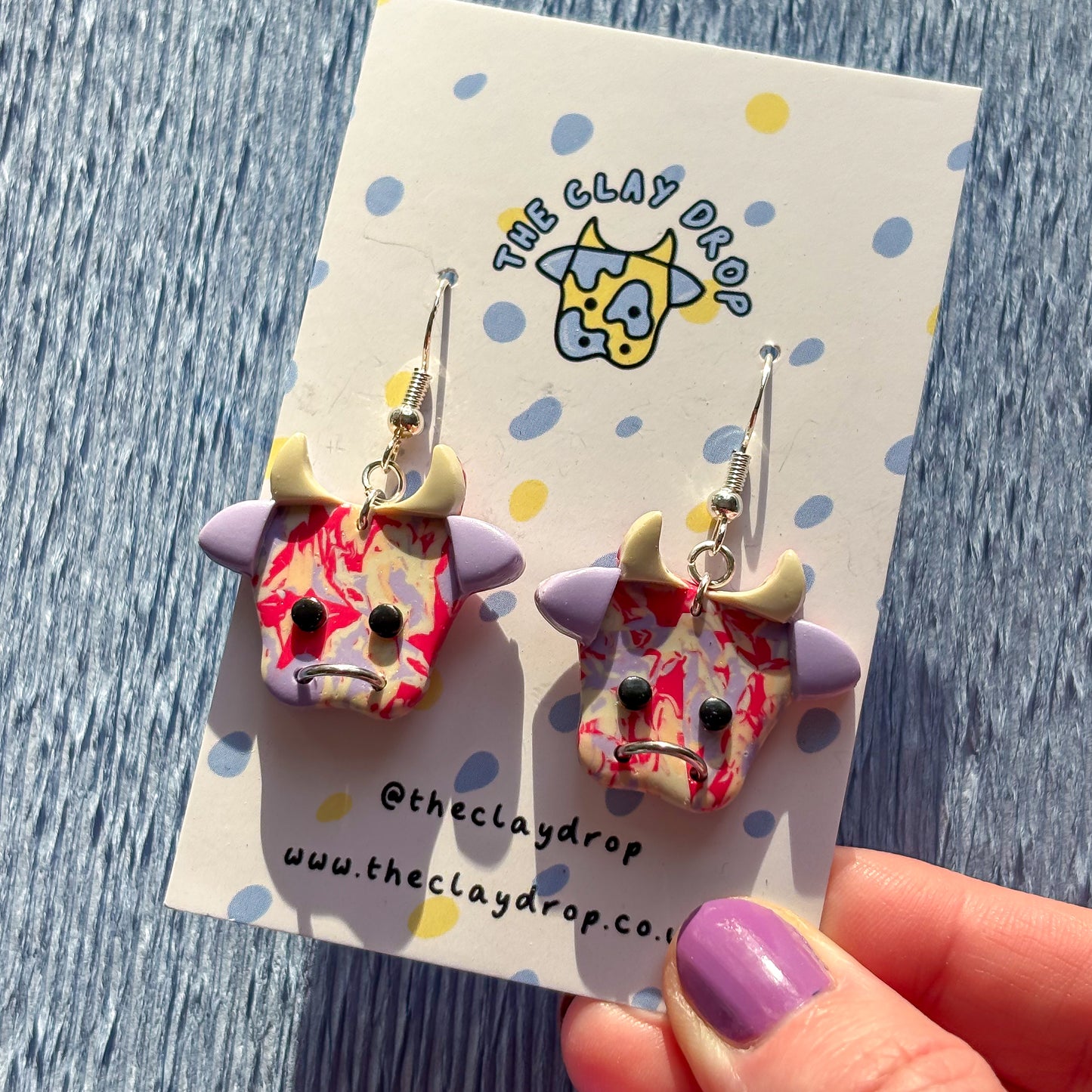 Mini Cows - Swirly Whirly Lavender, Beige & Cherry