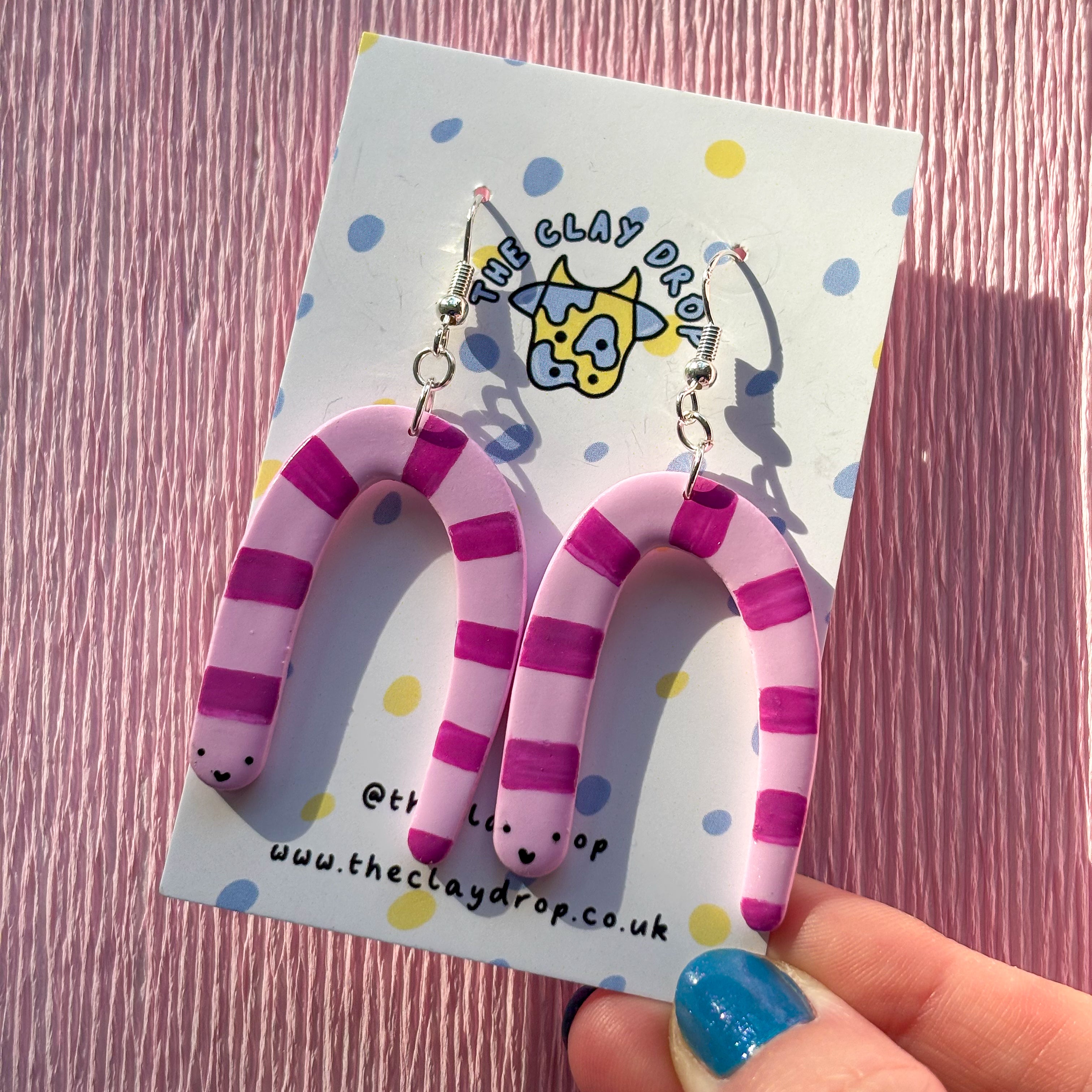Snakey Worms - Pink & Cerise – The Clay Drop