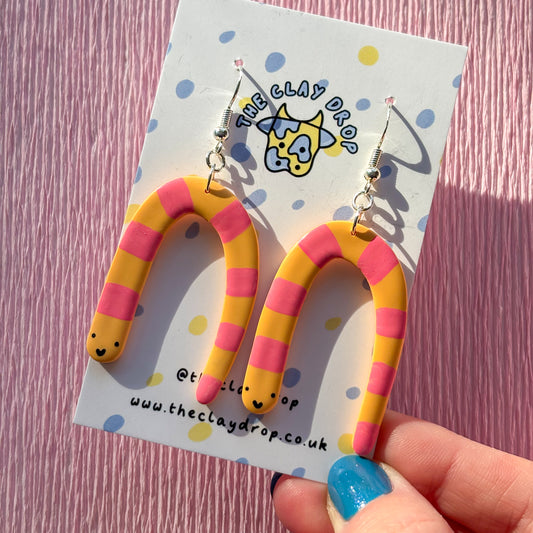 Snakey Worms - Tangerine & Flamingo Pink