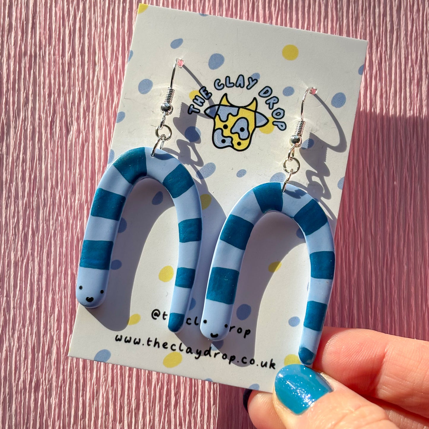 Snakey Worms - Sky & Metallic Royal Blue