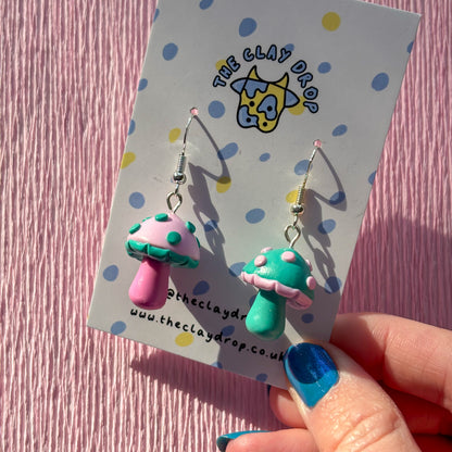 Mushrooms - Pink & Turquoise