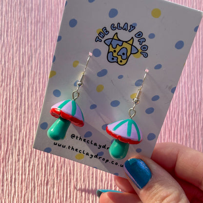 Mushrooms - Turquoise, Lilac & Red