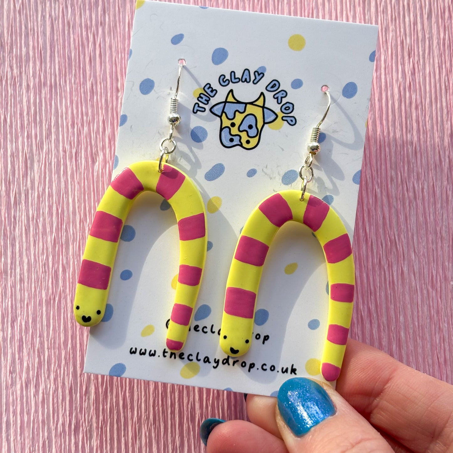 Snakey Worms - Yellow & Cerise