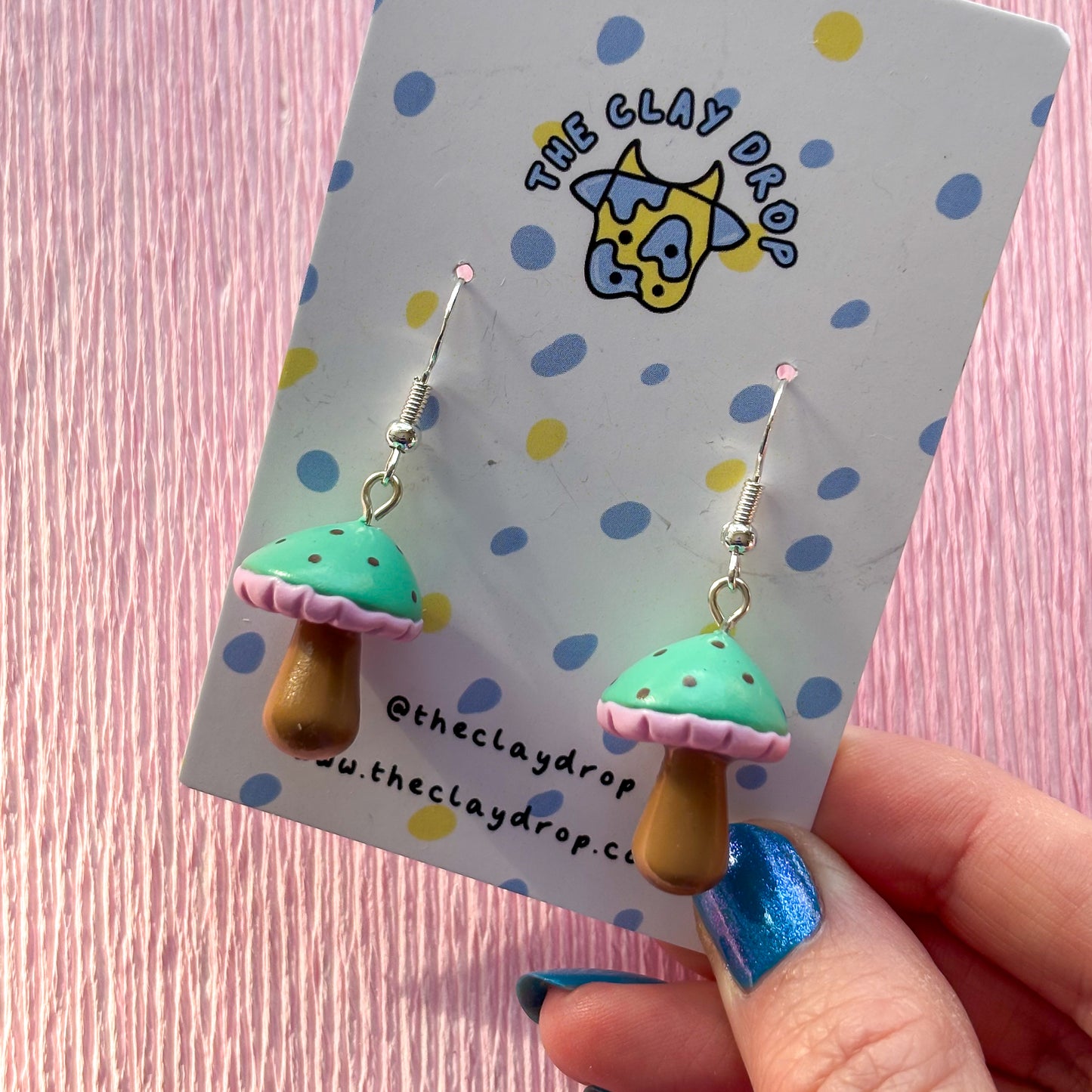 Mushrooms - Emerald, Pink & Brown