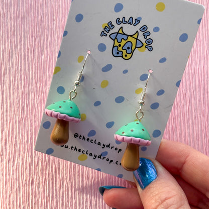 Mushrooms - Emerald, Pink & Brown