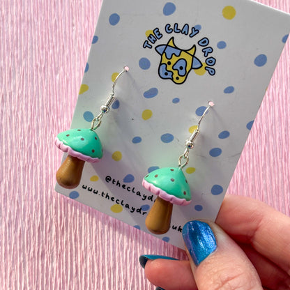 Mushrooms - Emerald, Pink & Brown