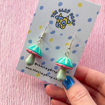 Mushrooms - Aquamarine, Coral & Sage