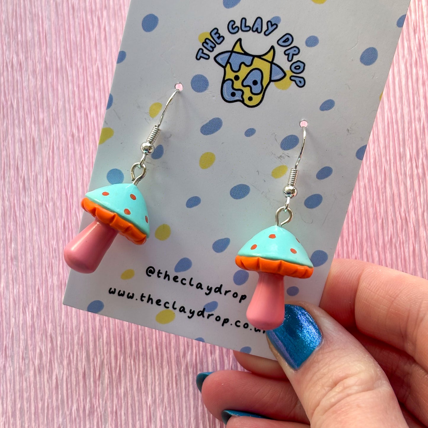 Mushrooms - Duck Egg, Orange & Coral