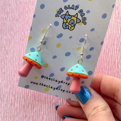 Mushrooms - Duck Egg, Orange & Coral