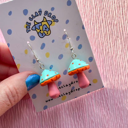 Mushrooms - Duck Egg, Orange & Coral