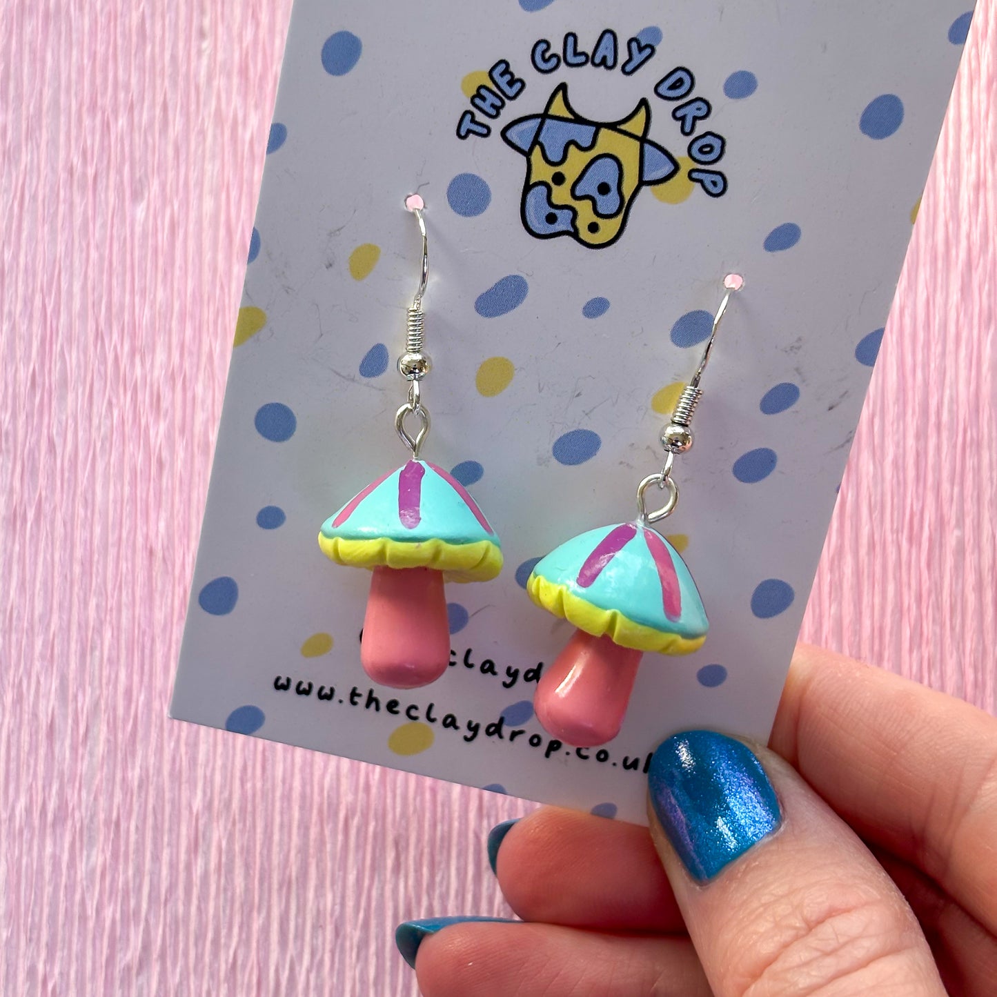 Mushrooms - Duck Egg, Yellow & Coral