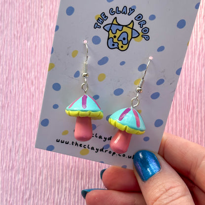 Mushrooms - Duck Egg, Yellow & Coral