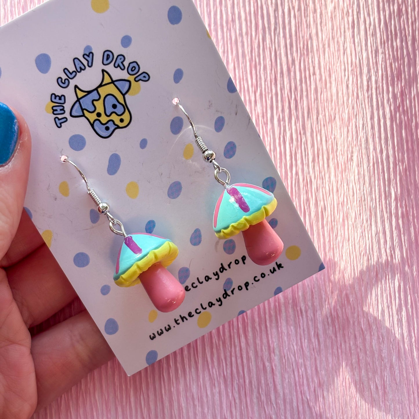 Mushrooms - Duck Egg, Yellow & Coral