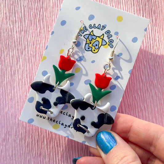 Mini Tulip Cows - Black, White & Red