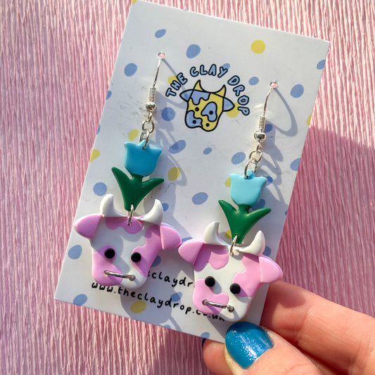 Mini Tulip Cows - Pink, White & Blue