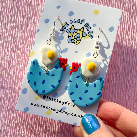 Fried Egg Chickens - Blue & Red