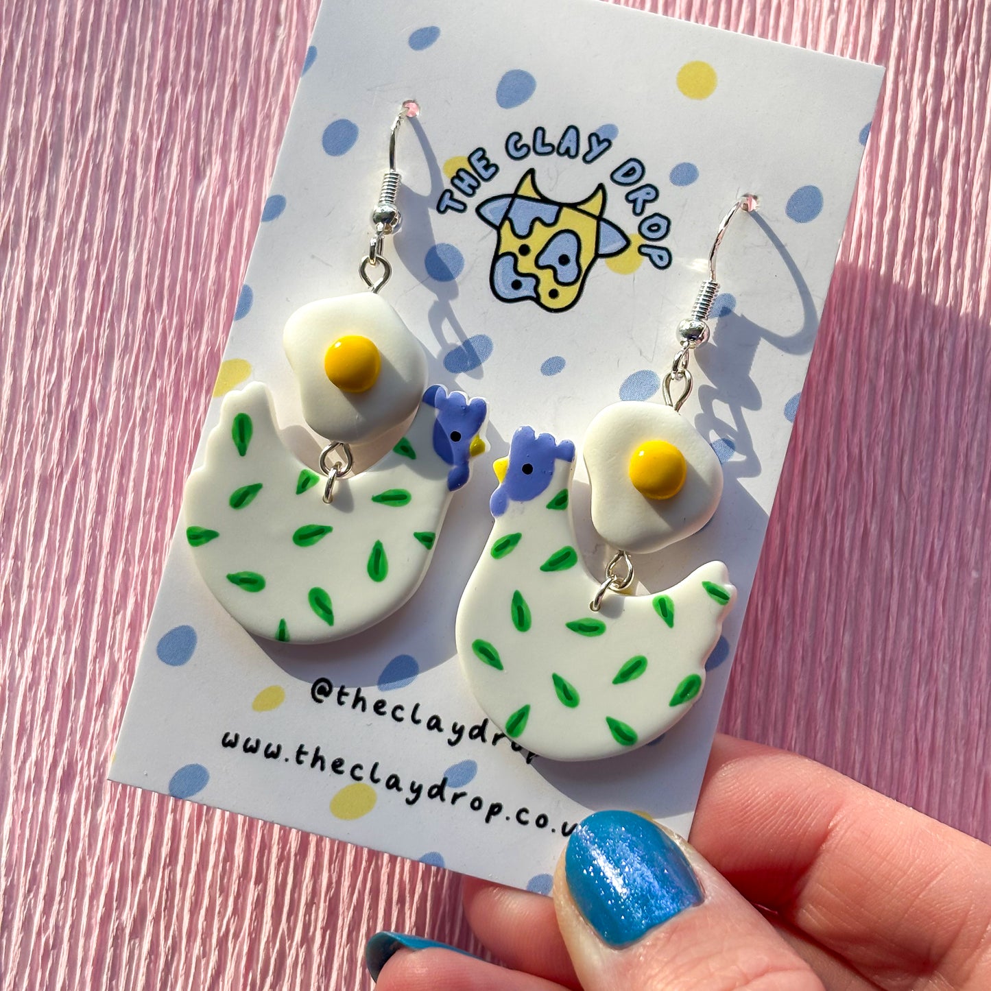 Fried Egg Chickens - White, Green & Lilac