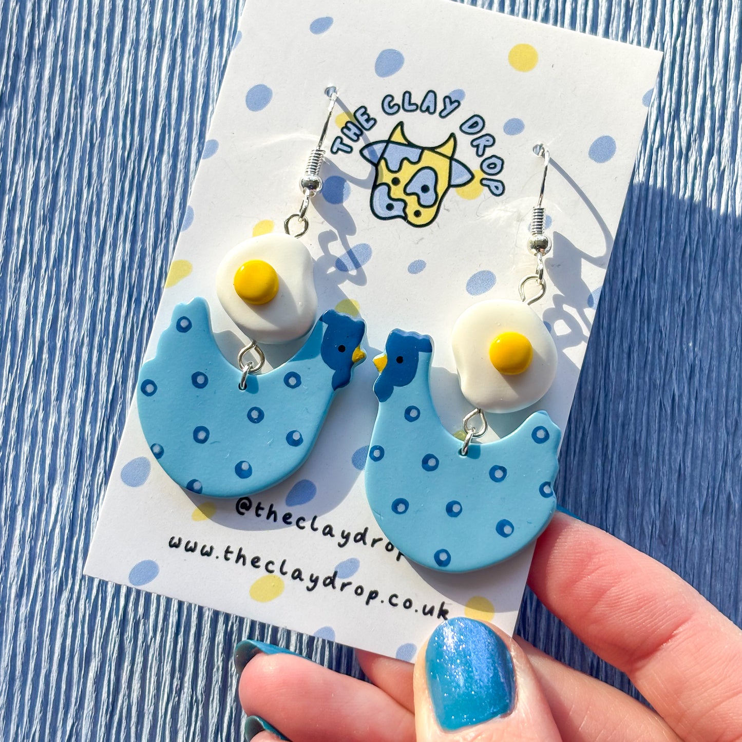 Fried Egg Chickens - Denim & Navy Blue