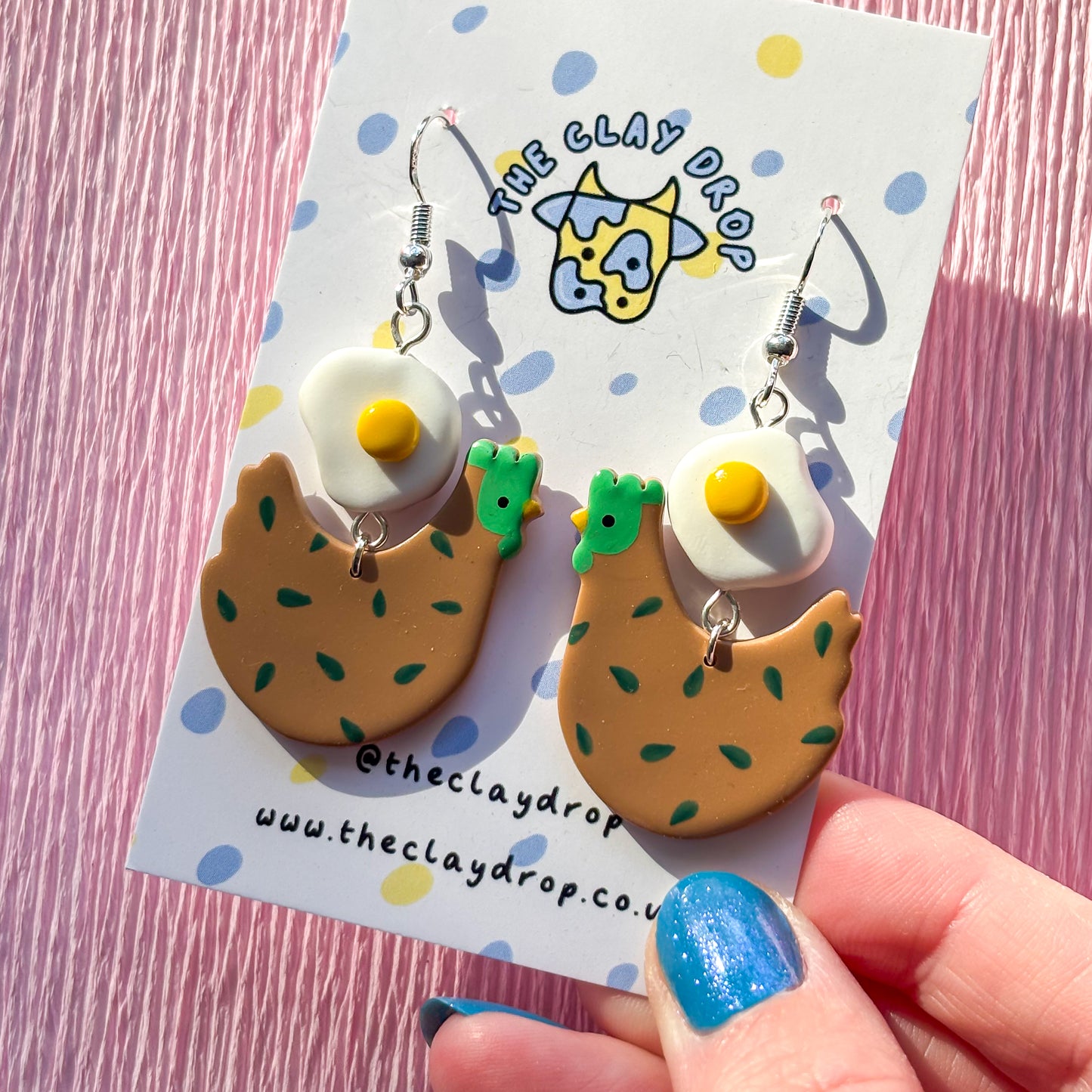 Fried Egg Chickens - Teal & Brown