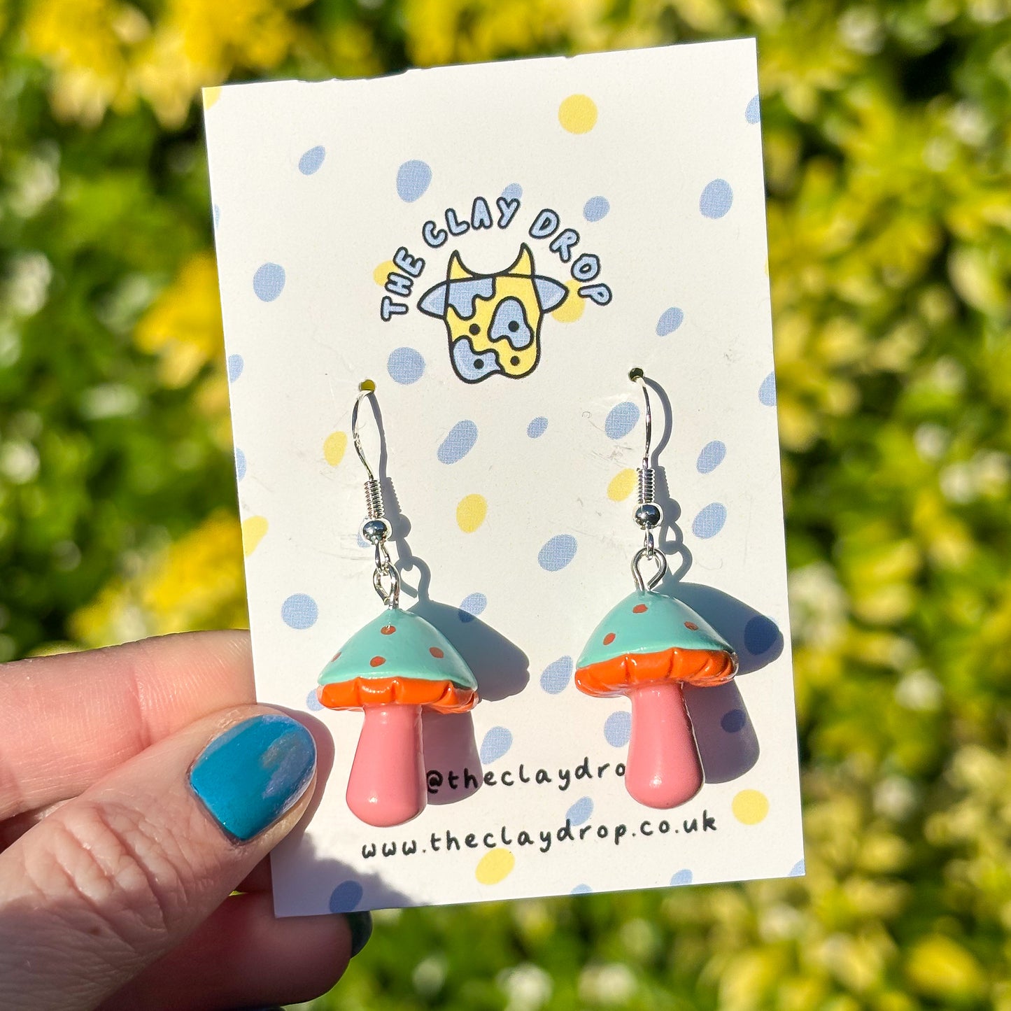 Mushrooms - Duck Egg, Orange & Coral