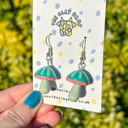 Mushrooms - Aquamarine, Coral & Sage