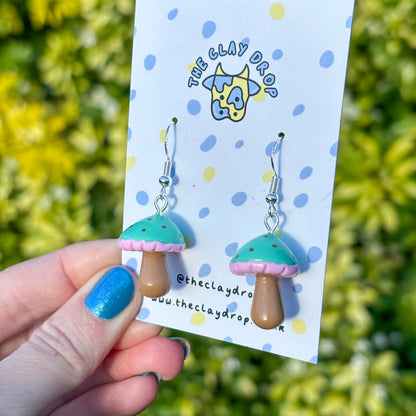 Mushrooms - Emerald, Pink & Brown