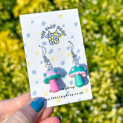 Mushrooms - Pink & Turquoise