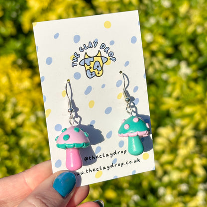 Mushrooms - Pink & Turquoise