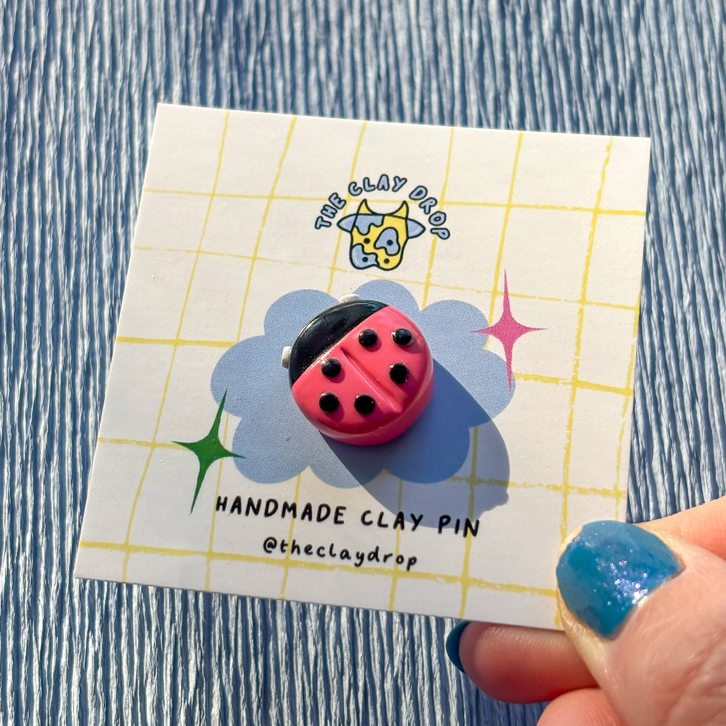 Ladybird Pin - Coral