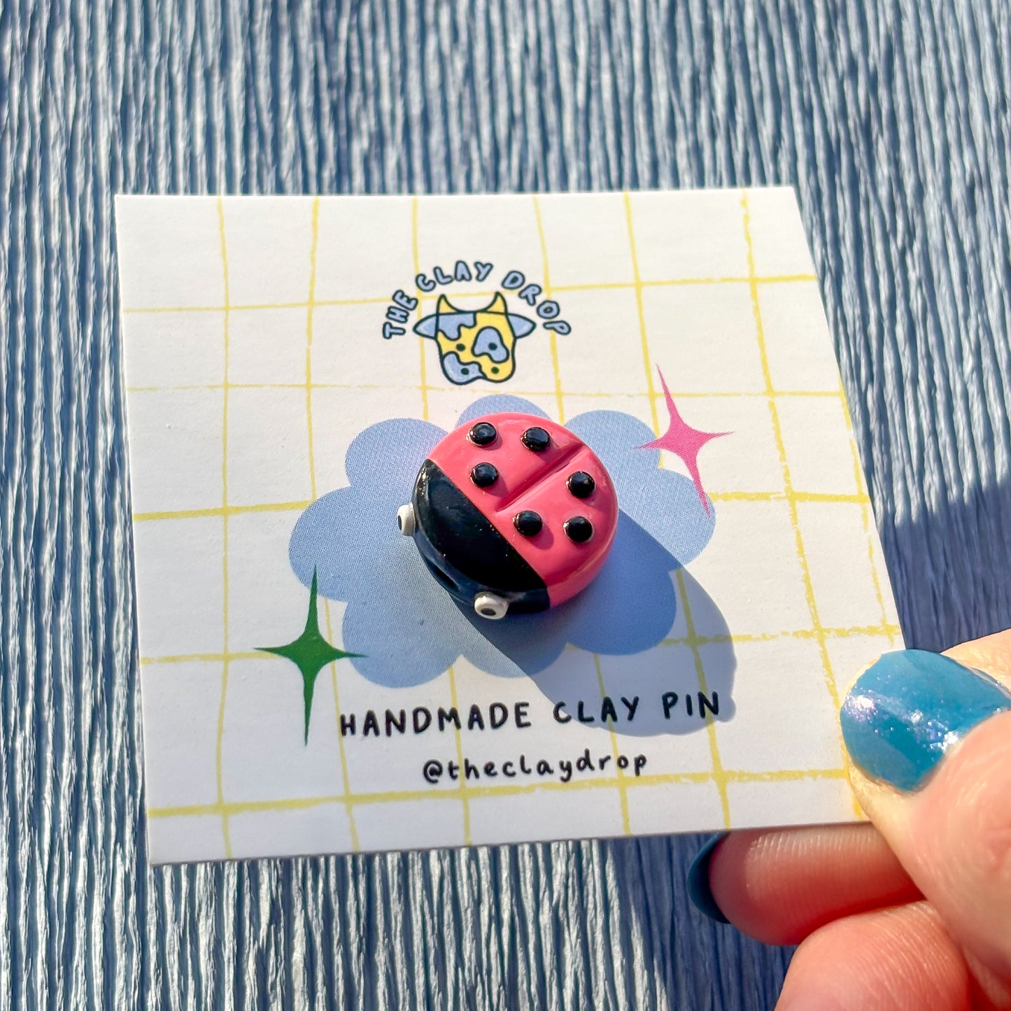 Ladybird Pin - Coral