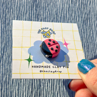 Ladybird Pin - Coral