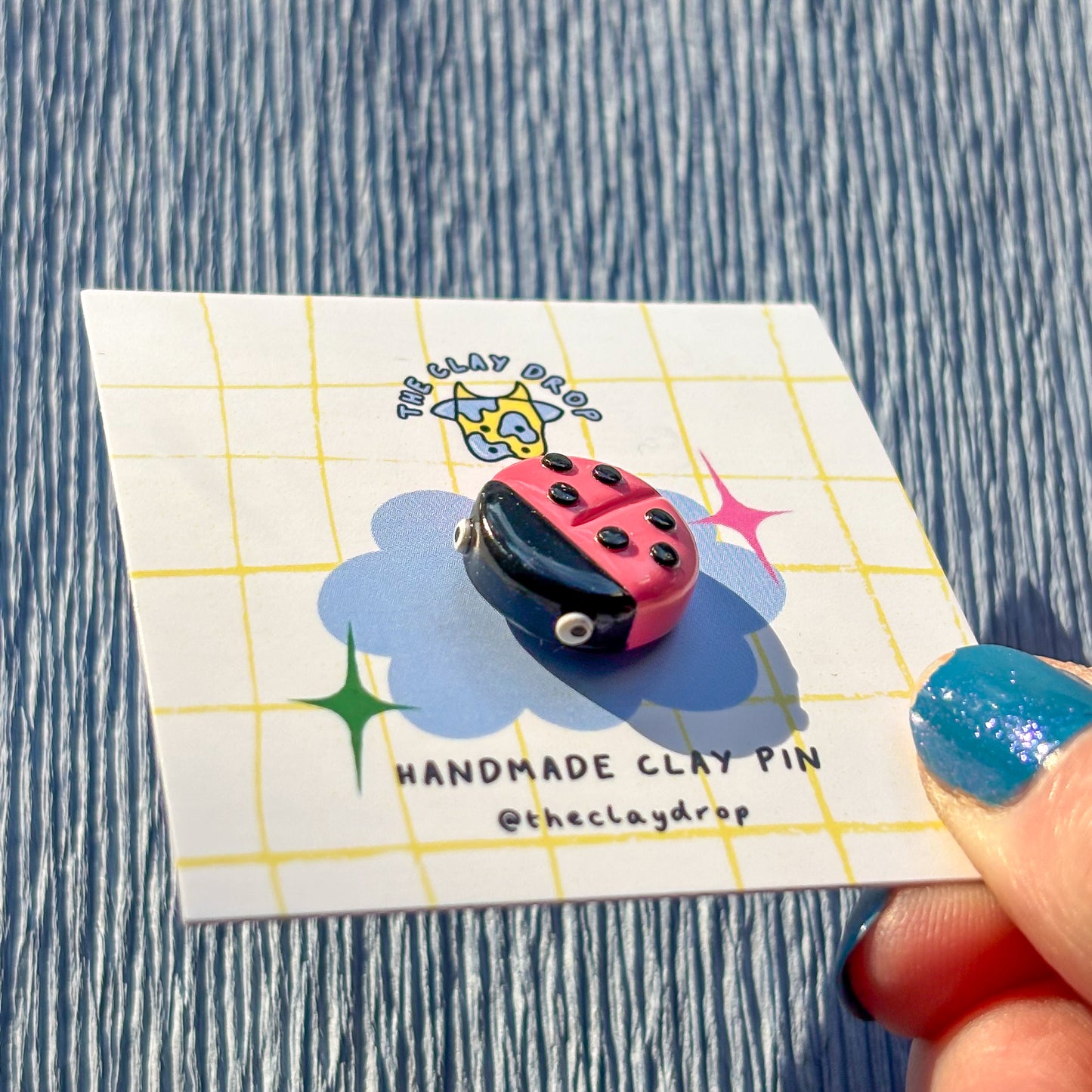 Ladybird Pin - Coral