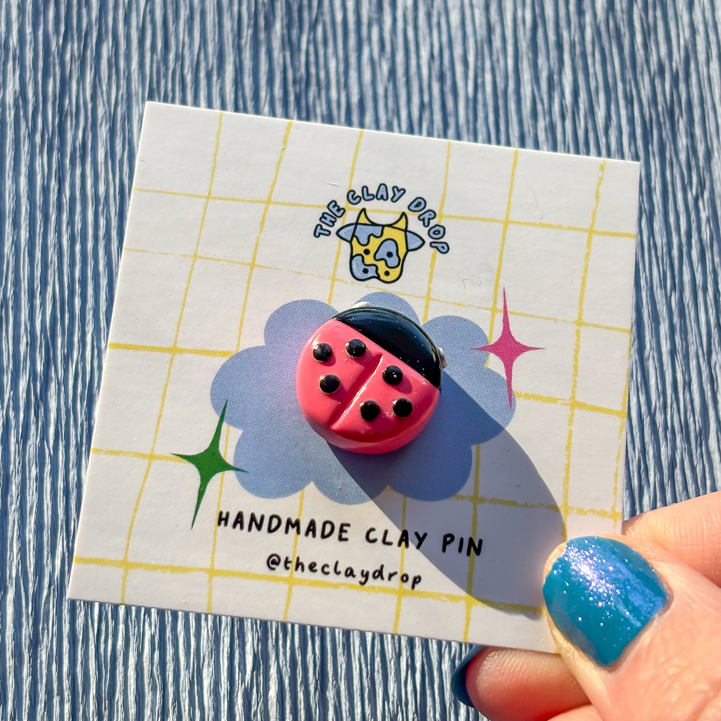 Ladybird Pin - Coral