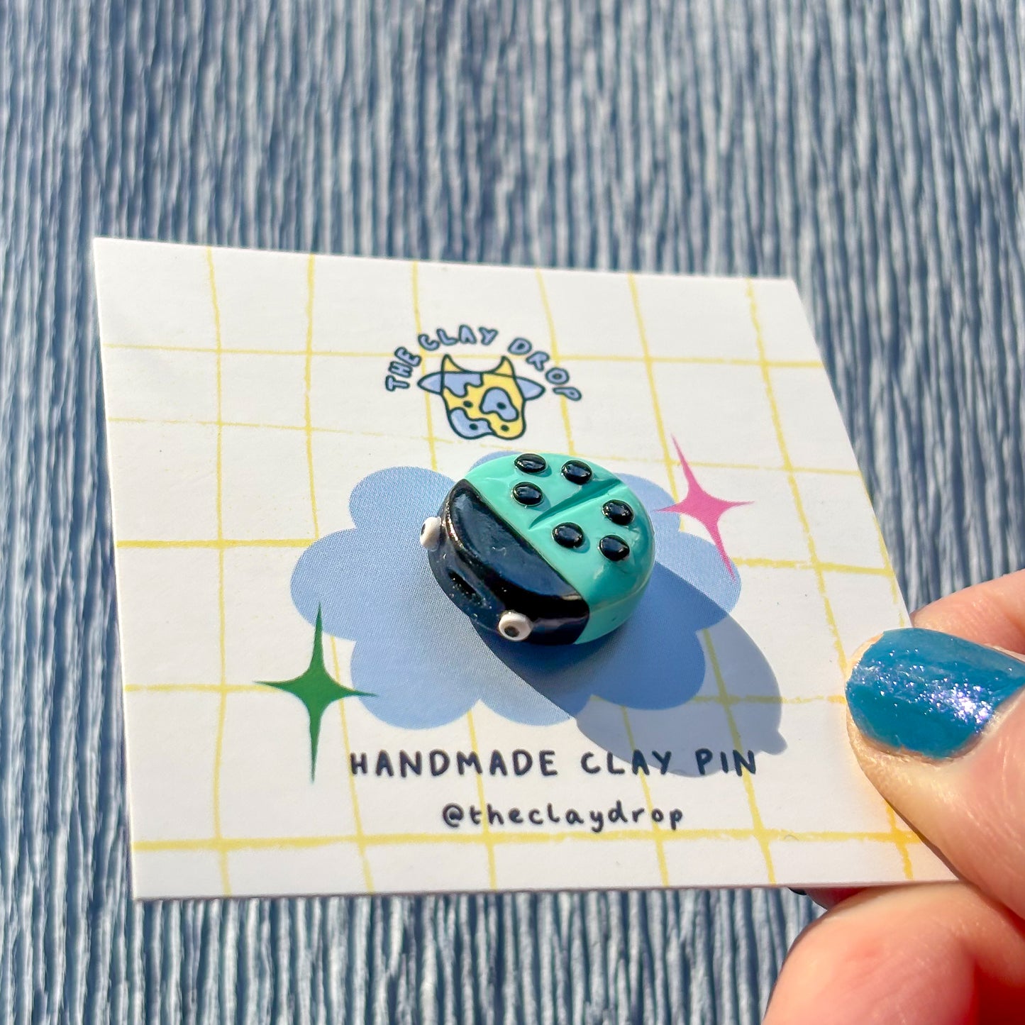 Ladybird Pin - Turquoise