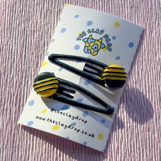 Bee Hair Clips - Black