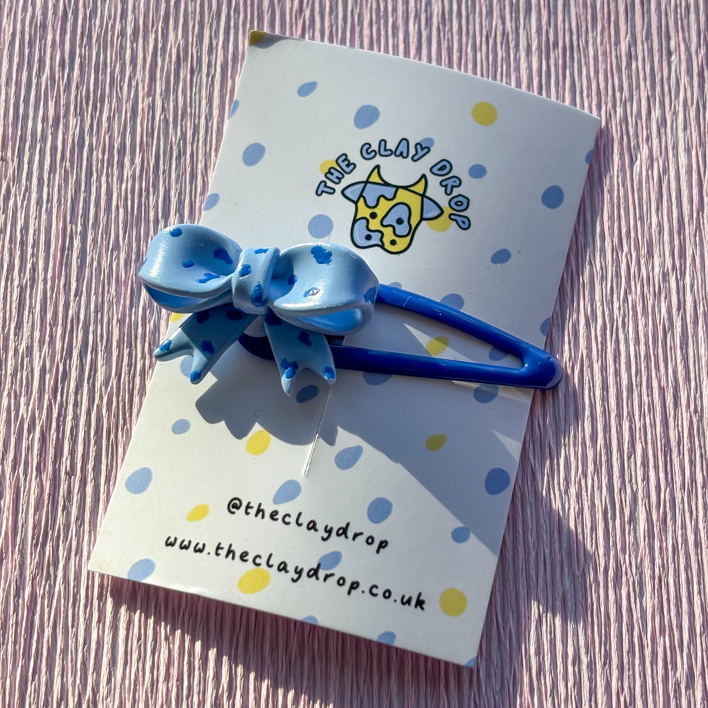 Bow Single Hair Clip - Blue