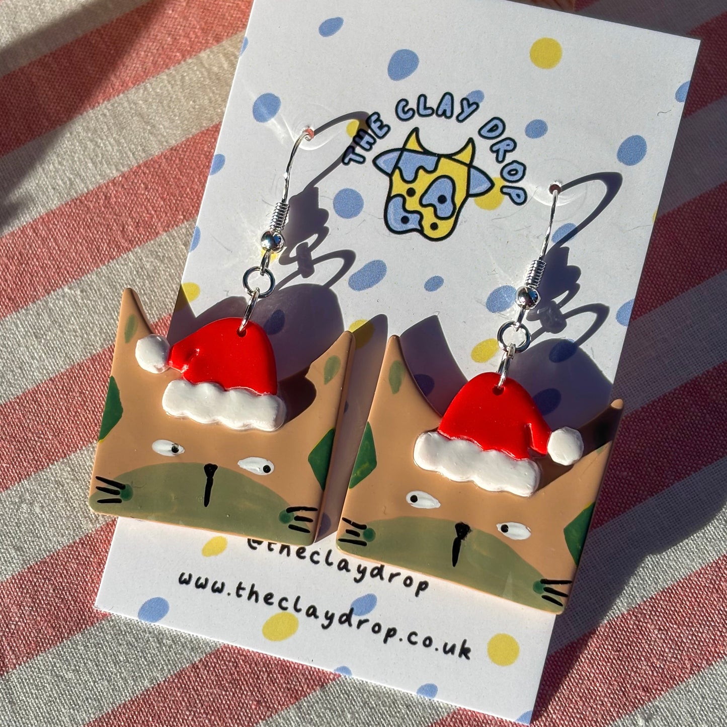 Christmas Cats - Brown & Green