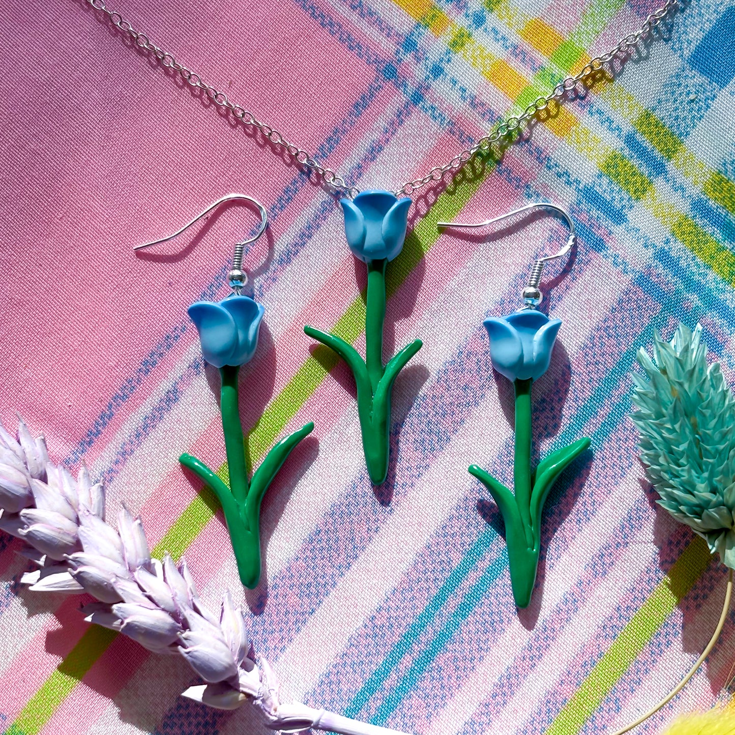 Blue Rose Necklace