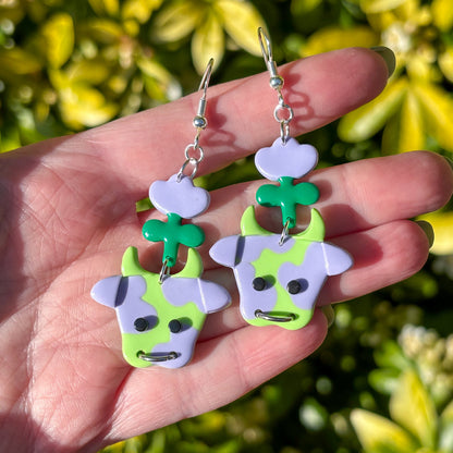 Lilac & Lime Flower Cows
