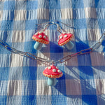 Load image into Gallery viewer, Blue Stem Mushrooms - Earrings Only
