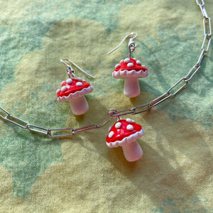 Red Mushrooms - Earrings Only