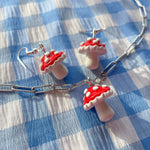 Load image into Gallery viewer, Red Mushrooms - Earrings and Necklace Combo
