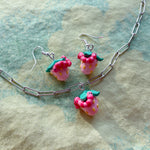 Load image into Gallery viewer, Strawberry Worms - Earrings and Necklace Combo
