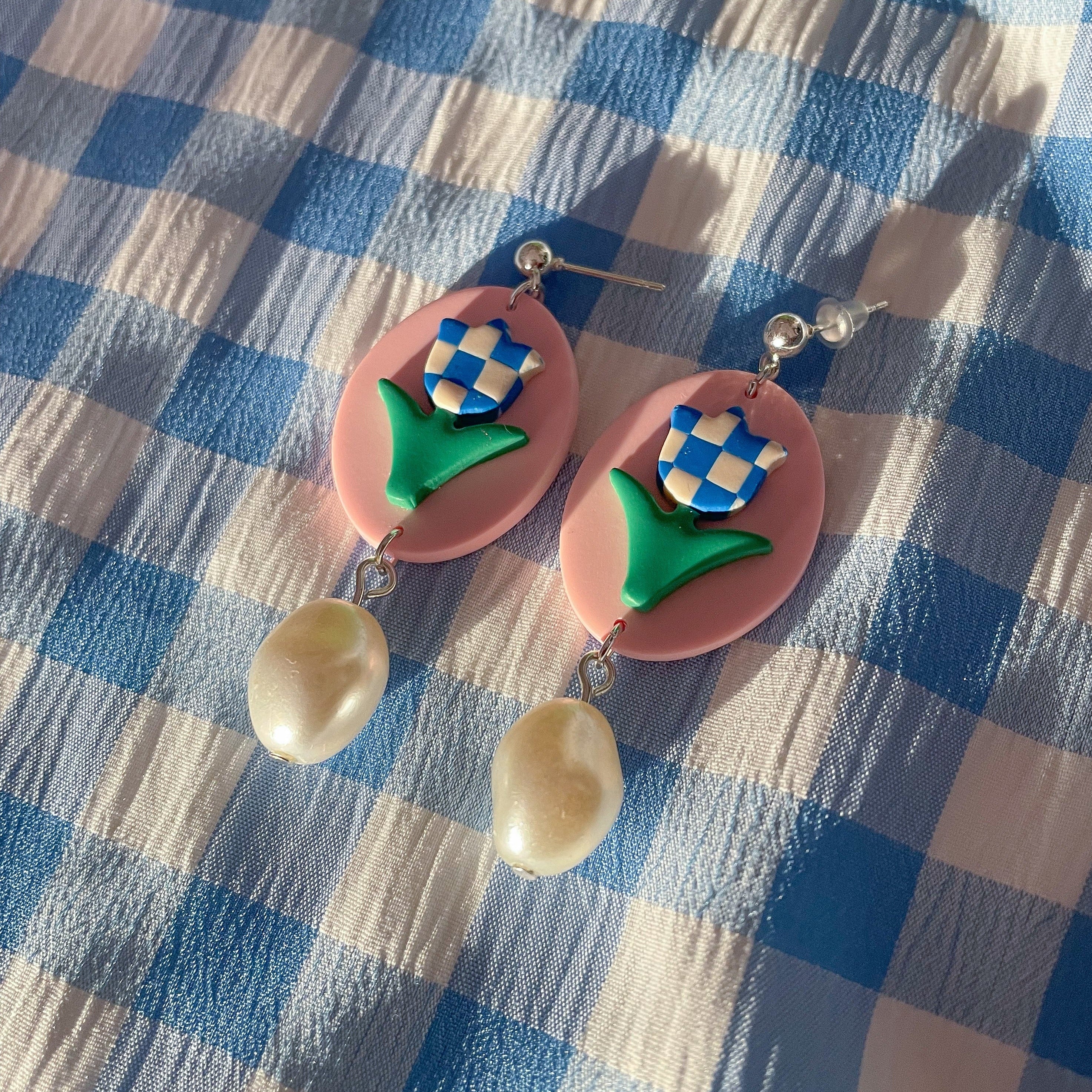 Little Blue Tulip Earrings