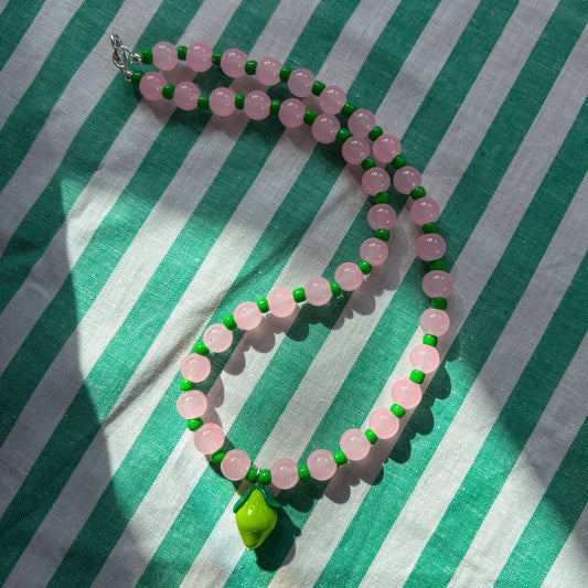 Pink + Green Lime Necklace