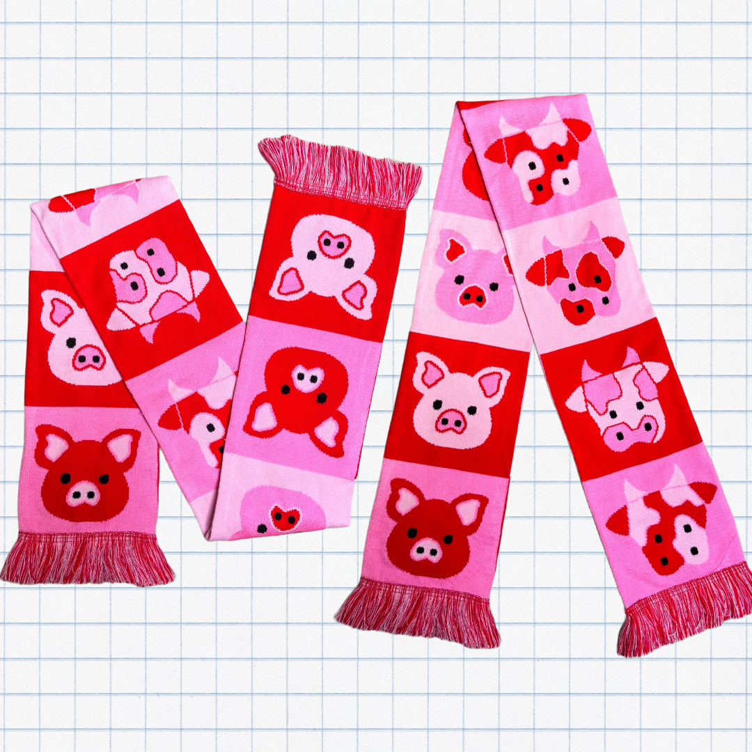 Farmyard Flip Illustrated Scarf - PREORDER