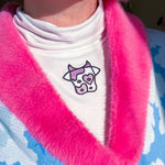 Load image into Gallery viewer, Strawberry Milk Cosmic Cow Iron-On Patch
