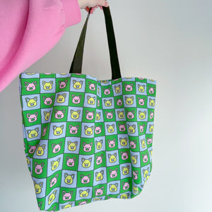 Grid Pigs Full Print Tote Bag *MADE-TO-ORDER*