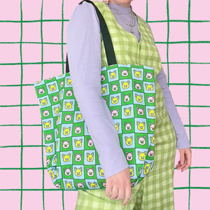 Grid Pigs Full Print Tote Bag *MADE-TO-ORDER*